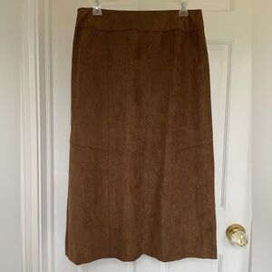 Faux suede cinnamon brown skirt by Norton McNaughton petite size 12 petite